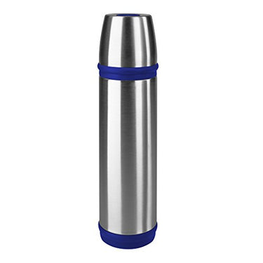 Emsa 502472 Isolierflasche, Mobil genießen, 500 ml, Schraubverschluss, Edelstahl/Blau, Captain im Sale